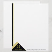 Zwart en goud hedendaags briefhoofd (Voorkant / Achterkant)