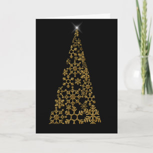 Zwart en goud hedendaags Kerstmis Kaart