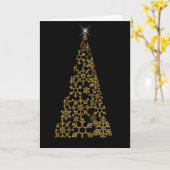 Zwart en Goud Hedendaagse Kerstmis Kaart (Gele Bloem)