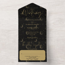 Zwart En Goud Hemels Spiritueel Huwelijk