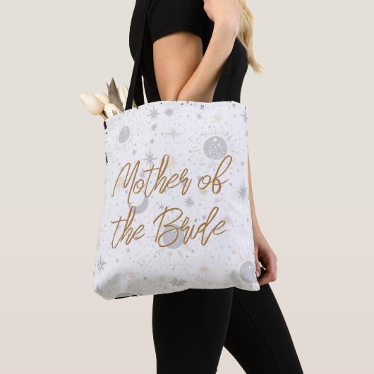 Zwart en Goud Hemelse Moeder van de Bruid Tote Bag (Dichtbij)