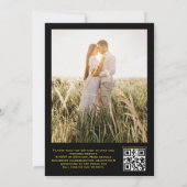 Zwart en goud  hemelse QR code bruiloft Kaart (Achterkant)