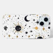 Zwart en goud Hemelzon Maan Sterren Case-Mate iPhone Case (Achterkant (horizontaal))
