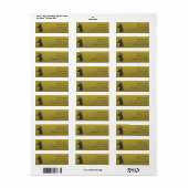 Zwart en Goud Herten Jacht Adres Label (Full Sheet)