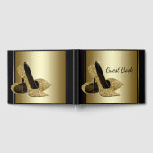 Zwart en goud High Heel Shoe Guest Book Gastenboek (Volledig)