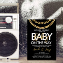Zwart en Goud Hip Hop Baby Shower