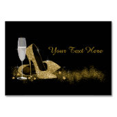 Zwart en Goud Hoge Heel Schoen Kaart (Achterkant)