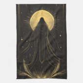 Zwart en goud Hogepriesteres Mystiek Schort Theedoek (Verticaal)