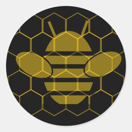 Zwart en goud Honing Bijenkam sticker (Voorkant)