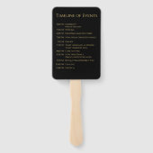 Zwart en Goud-Huwelijksprogramma- Handwaaier (Achterkant)