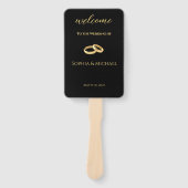 Zwart en Goud-Huwelijksprogramma- Handwaaier (Voorkant)