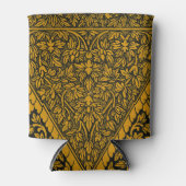 zwart en goud Indische bloemenpatroon Blikjeskoeler (Voorkant)