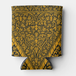 zwart en goud Indische bloemenpatroon Blikjeskoeler