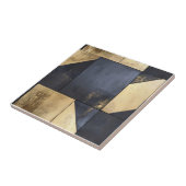 Zwart en goud industrieel patroon tegeltje (Zijkant)