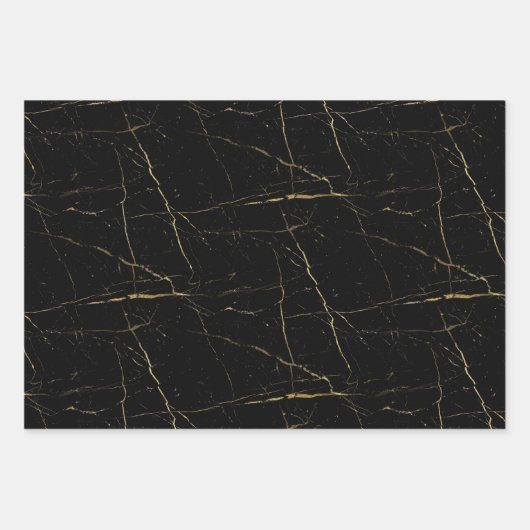 Zwart en goud inpakpapier vel (Voorkant 2)