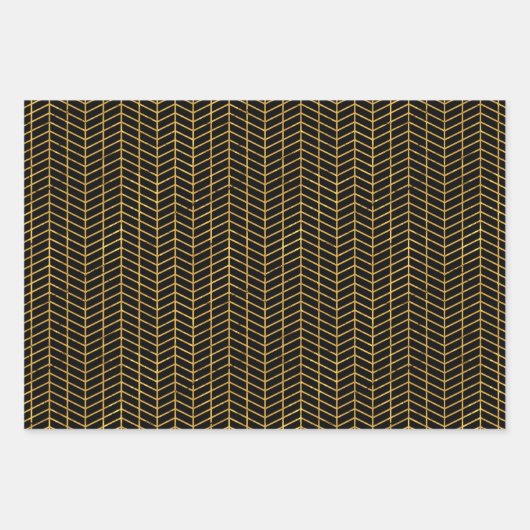 Zwart en goud inpakpapier vel (Voorkant)