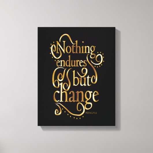 Zwart en Goud Inspirerend Quote Canvas Afdruk (Voorkant)