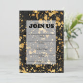 Zwart en goud invitatietemplate voor meerdere doel kaart (Staand voorkant)