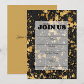 Zwart en goud invitatietemplate voor meerdere doel kaart (Voorkant / Achterkant)