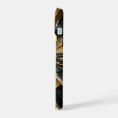 Zwart en Goud iPhone Beschermend Hoesje 15 Case (Linkerkant)