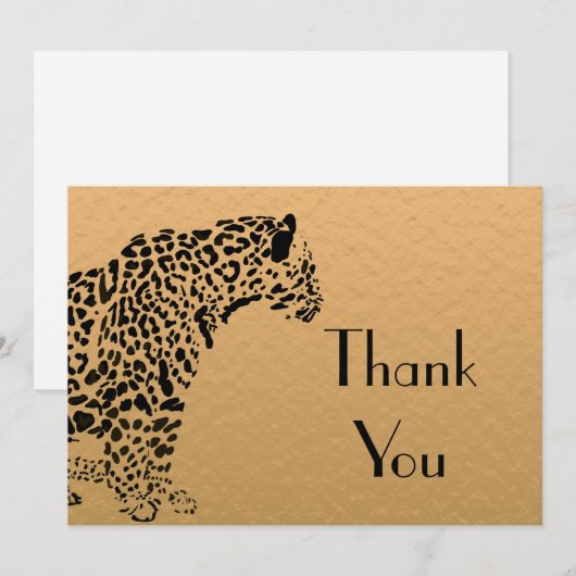 Zwart en Goud Jaguar Bedankt (Voorkant / Achterkant)