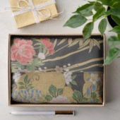 Zwart en Goud Japans Kimono Bloemen Decoupage Tissuepapier (Geschenk)