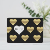 Zwart en goud, je wordt mijn bruidsmeisje MOH Kaar Kaart (Staand voorkant)