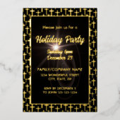 Zwart en goud Jezus kruist alle religieuze gelegen Folie Uitnodiging (Voorkant)