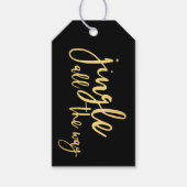 Zwart en goud Jingle helemaal Cadeaulabel (Voorkant)