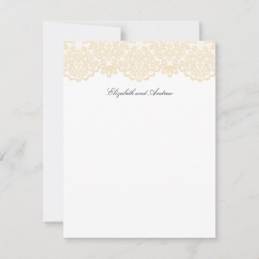 Zwart en Goud Kant Elegant Script Bedankkaart (Voorkant)