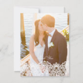 Zwart en Goud Kant Elegant Script Bedankkaart (Achterkant)