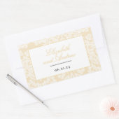 Zwart en Goud Kant Elegant Script Bruiloft Rechthoekige Sticker (Envelop)