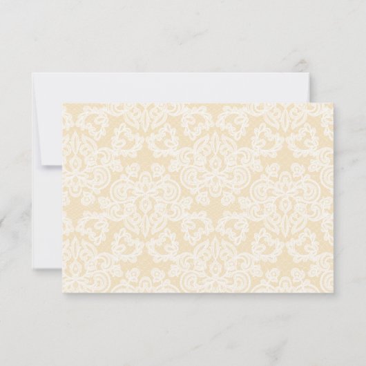 Zwart en Goud Kant Elegant Script Bruiloft RSVP Kaartje (Achterkant)