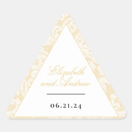 Zwart en Goud Kant Elegant Script Bruiloft Sticker