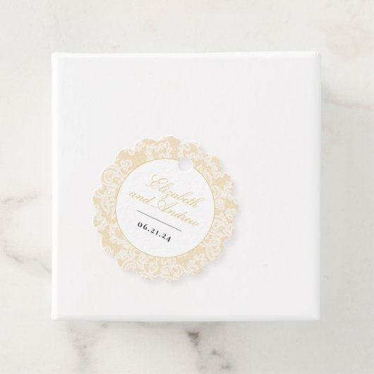 Zwart en Goud Kant Elegant Script Bruiloft Vierkan Bedankjes Labels (In situ)