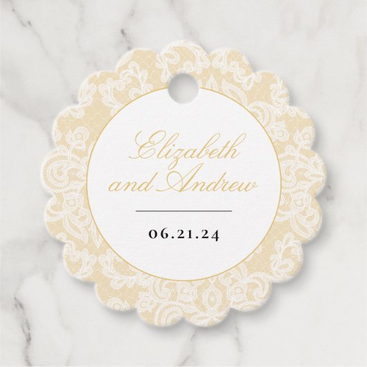 Zwart en Goud Kant Elegant Script Bruiloft Vierkan Bedankjes Labels (Voorkant)