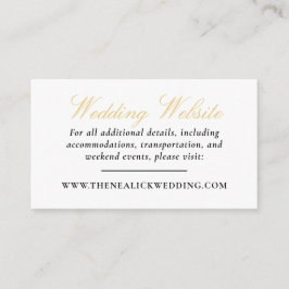 Zwart en Goud Kant Elegant Script Bruiloft Website Informatiekaartje