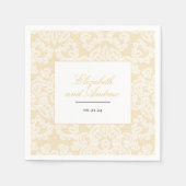 Zwart en Goud Kant Elegant Script Servet (Voorkant)