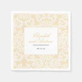 Zwart en Goud Kant Elegant Script Servet