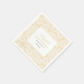 Zwart en Goud Kant Elegant Script Servet (Hoek)
