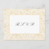 Zwart en Goud Kant Elegant Script Wedding Reply Briefkaart (Voorkant)