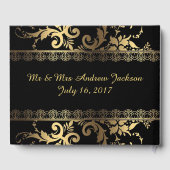 Zwart en goud Kant en wervelingen Gastenboek (Achterkant)