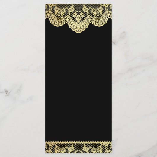 Zwart en Goud Kant Slim Diner Menu (Achterkant)