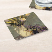 Zwart en goud kartonnen onderzetters (Schuin)