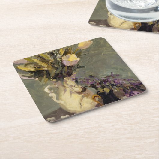 Zwart en goud kartonnen onderzetters (Schuin)