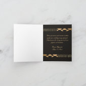 Zwart en goud Kente Bedankkaart (Binnen)