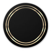 Zwart en goud keramische knop (Voorkant)