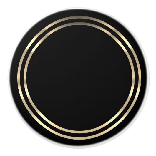 Zwart en goud keramische knop (Voorkant)