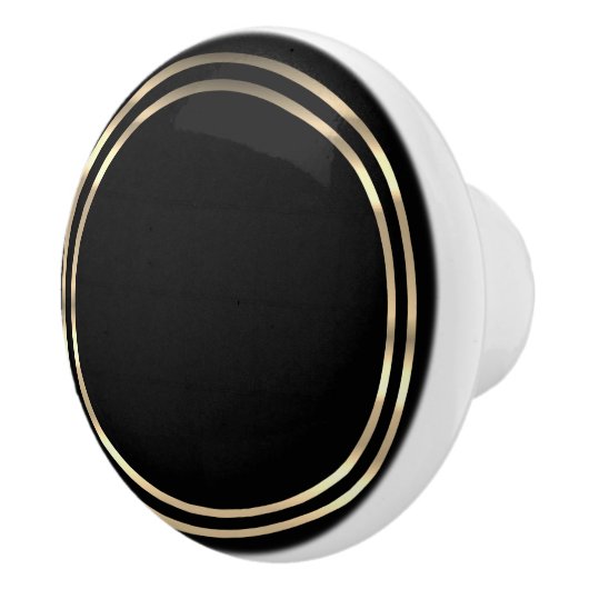Zwart en goud keramische knop (Rechts)