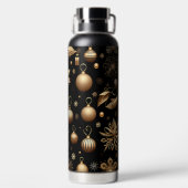 ZWART EN GOUD KERSTFEEST KERSTVERSIERINGEN WATERFLES (Achterkant)